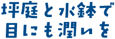 坪庭と水鉢で目にも潤いを