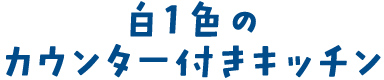 白1色のカウンター付きキッチン